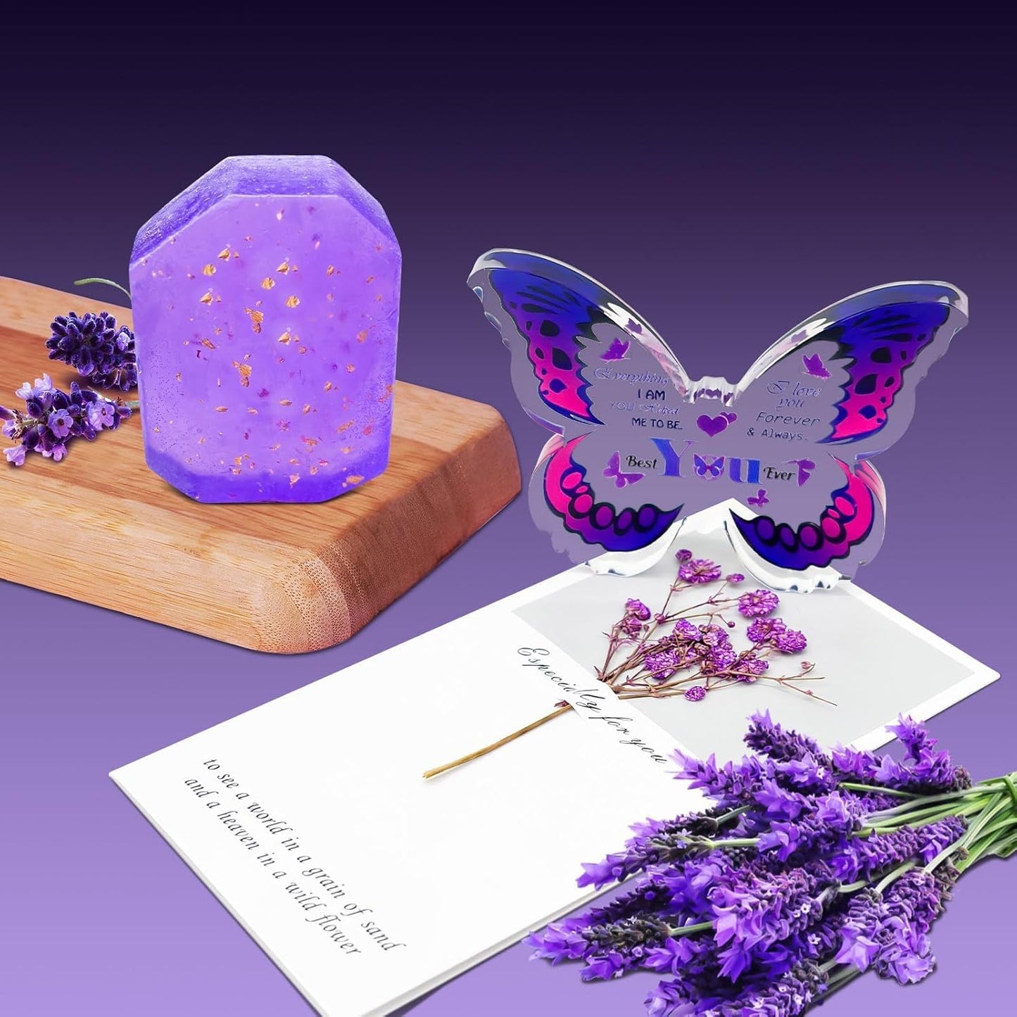 Birthday Gifts Spa Gift Baskets for Women, Birthday Gift for Her, Lavender Spa Kit, Lavender Bath Sets
