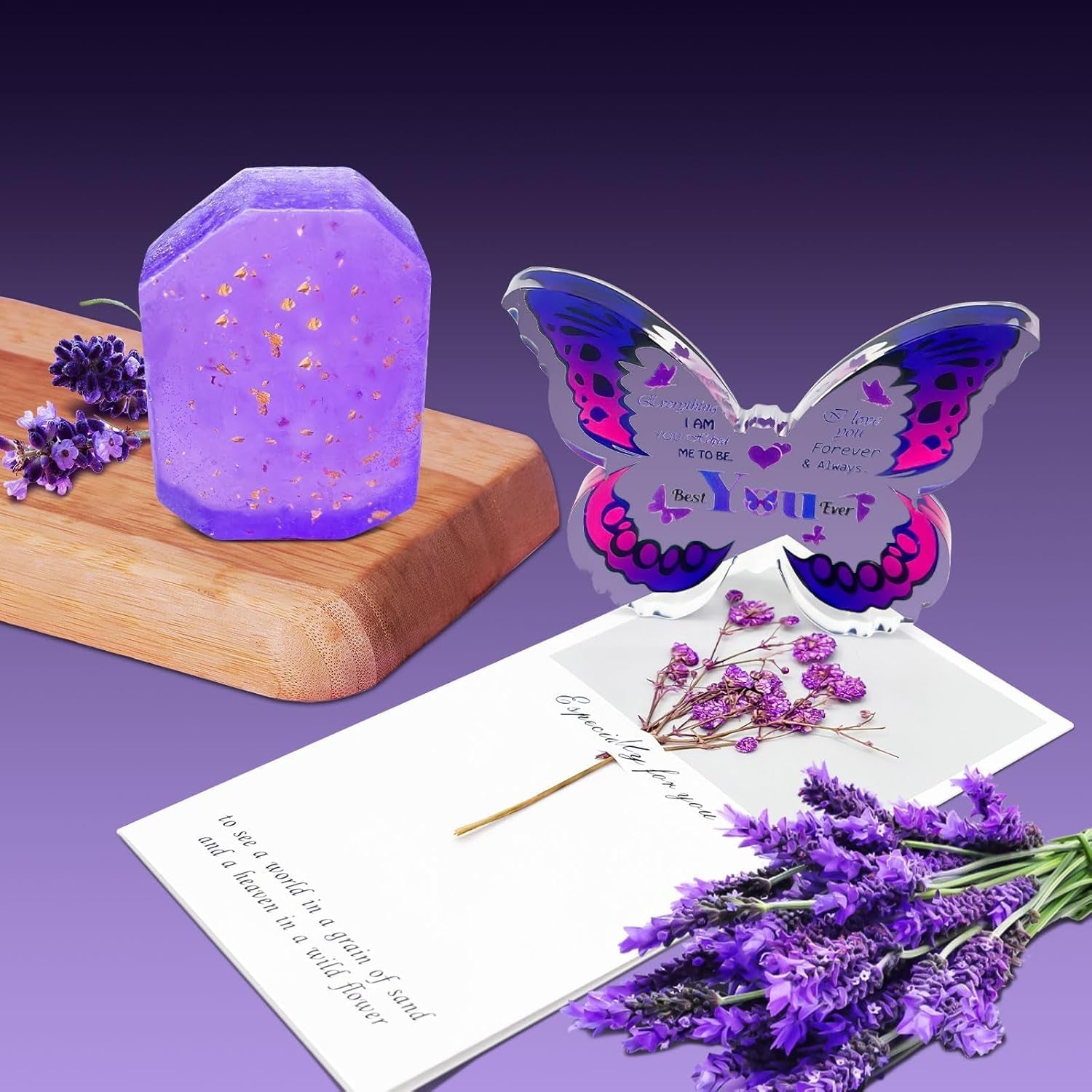 Birthday Gifts Spa Gift Baskets for Women, Birthday Gift for Her, Lavender Spa Kit, Lavender Bath Sets