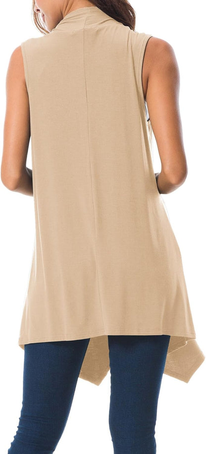 Women'S Sleeveless Cardigan Summer Open Front Vest Lightweight Cool Coat