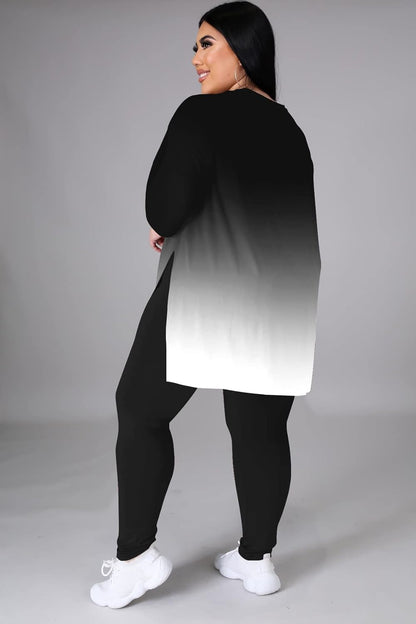 Women'S plus Size Two Piece Outfits Loungewear Sets Long Sleeve Oversized Tshirts Sweatpants Sweatsuits Sets