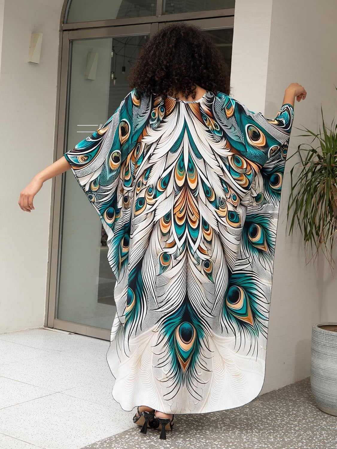 Women'S plus Size Kaftan Dress – plus Size Maxi Dress Moo Moos Beach Cover Up,