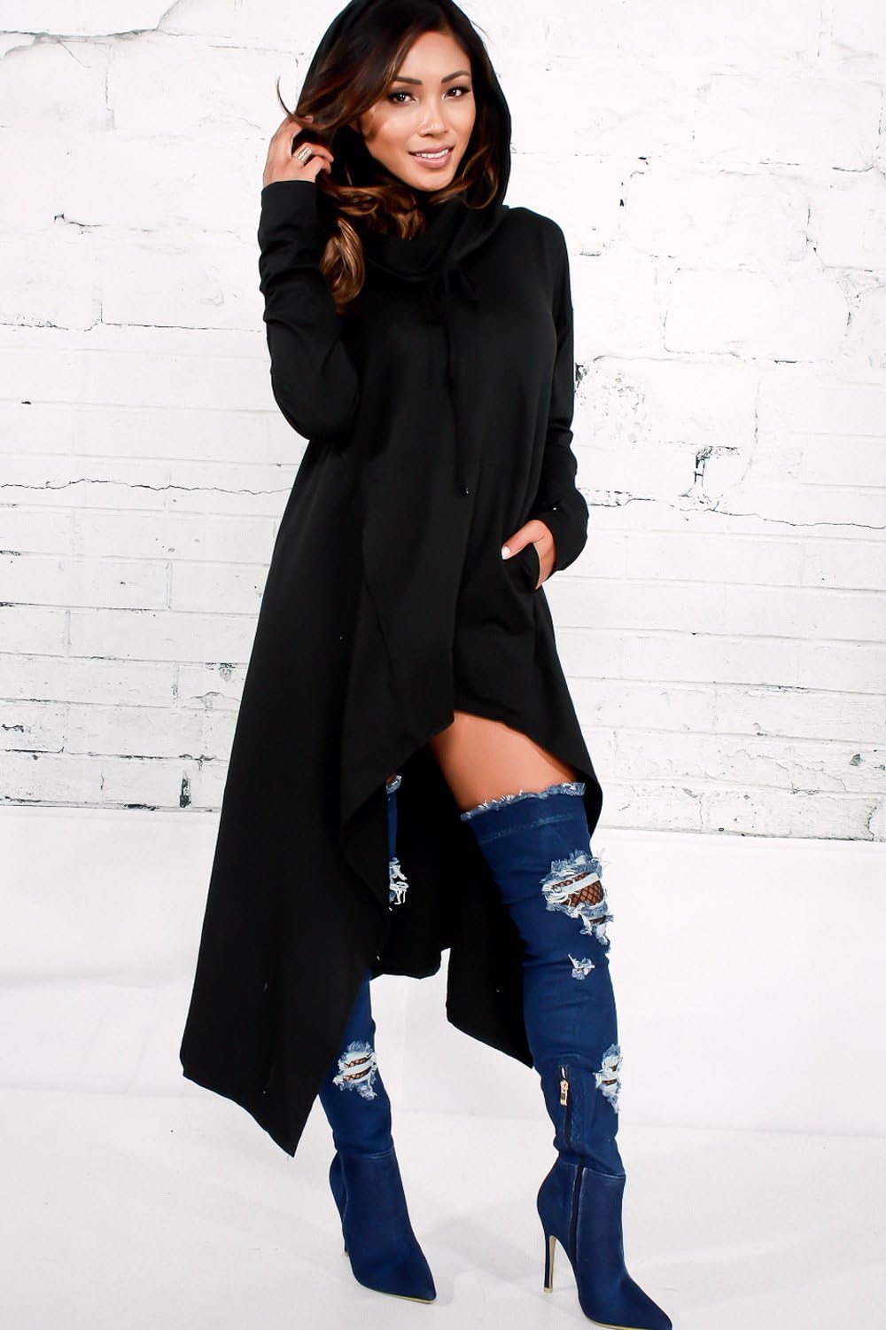 Women Pullover Hoodies Sweatshirt Long Sleeve Oversize Top Shirt Dress