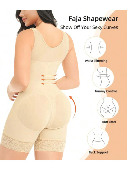 Fajas Colombianas Shapewear for Women Tummy Control Post Surgery Full Body Shaper Butt Lifter with Zipper Crotch Skimsbodysuits Solleonnewfajascurve Elegant Figure Fajas Melibelt Bodysuitfajashaper