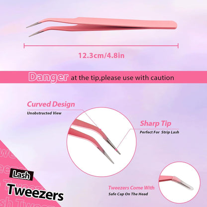 Lashes Kit with Glue and Tweezer Cat-Eye Lashes Flu-Ffy 18Mm Fox Eye Lashes, Curly Volume Eyelashes Faux Mink Lashes, That Look like Extensions Lashes Wispy Natural Look 7 Pairs Pack(Kits-Xk05)
