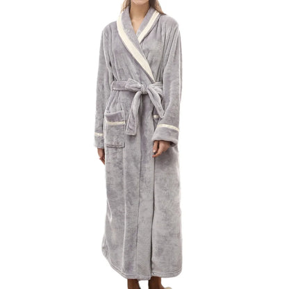 Women'S Cotton Robe plus Size Bathrobe Lightweight Spa Soft Sleepwear Full Length Loungewear House Robes with Pockets