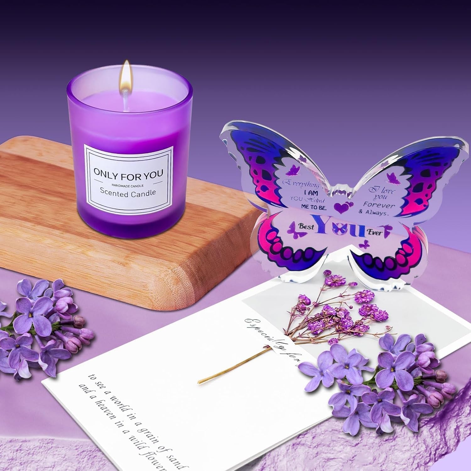 Birthday Gifts Spa Gift Baskets for Women, Birthday Gift for Her, Lavender Spa Kit, Lavender Bath Sets