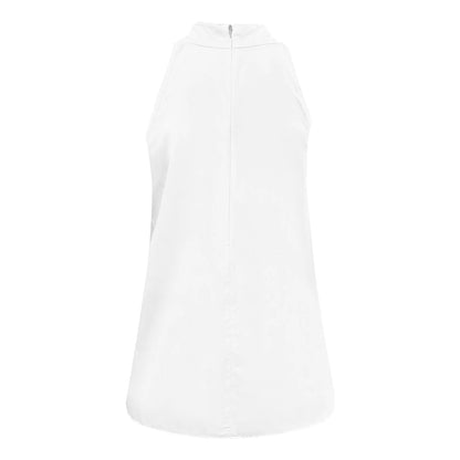 Short Sleeve Shirts for Women White Casual Sleeveless Solid T-Shirt Blouse Tops