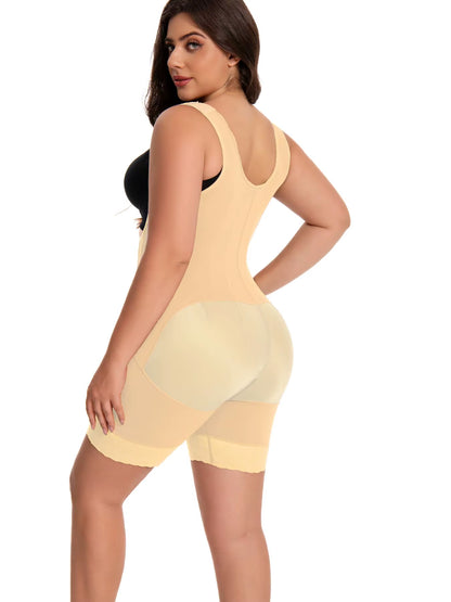 Women’S High-Waisted Lace Bodysuit Shapewear – Fajas Colombianas Tummy Control Body Shaper, Full Coverage Zipper Slimming Garmen