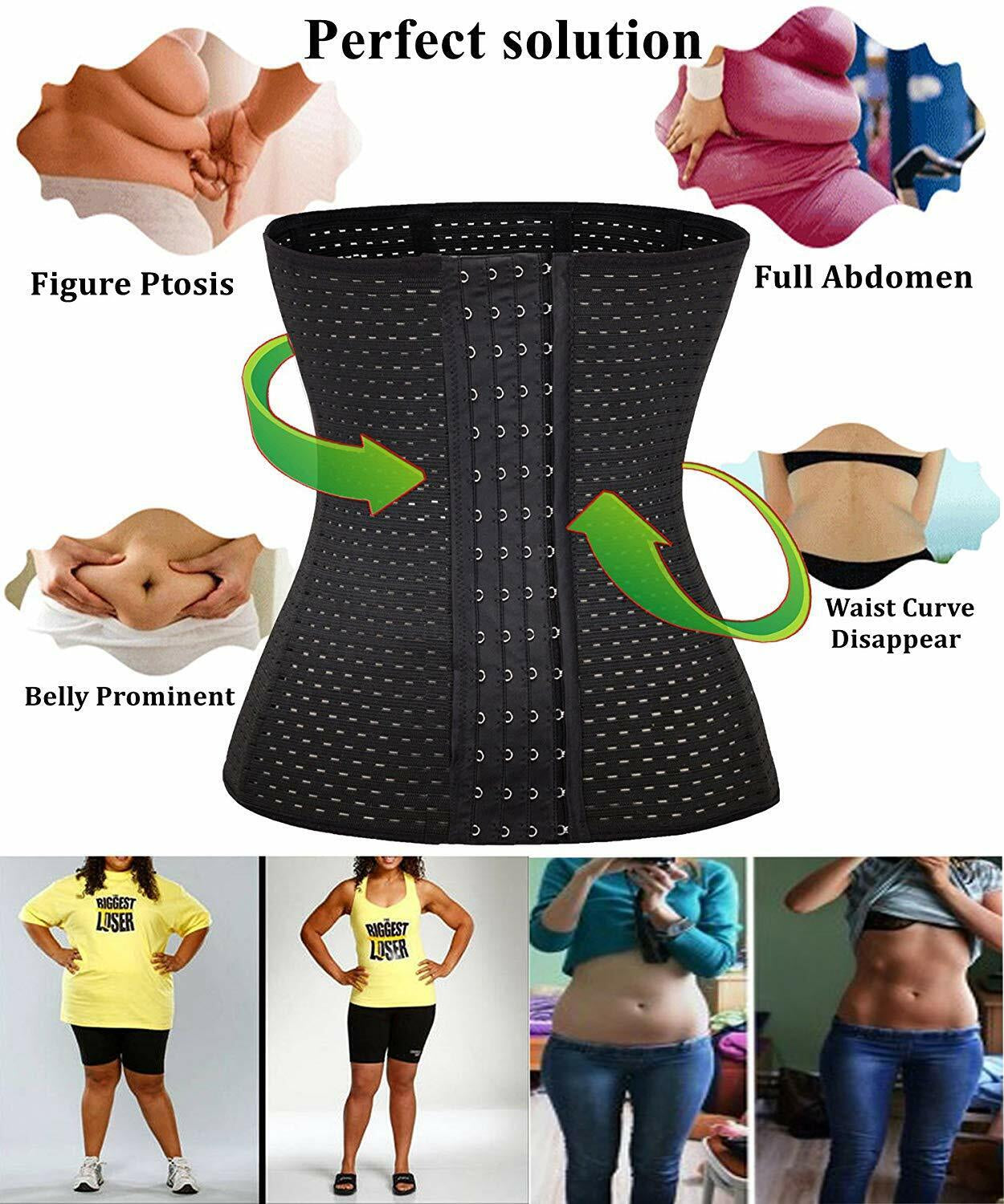 Corset Waist Trainer Training Shaper Faja Shapewear Underbust Cincher Tummy Belt