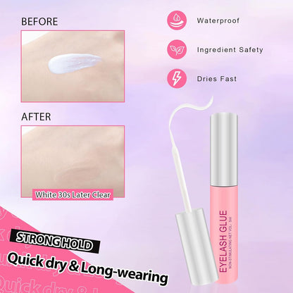Lashes Kit with Glue and Tweezer Cat-Eye Lashes Flu-Ffy 18Mm Fox Eye Lashes, Curly Volume Eyelashes Faux Mink Lashes, That Look like Extensions Lashes Wispy Natural Look 7 Pairs Pack(Kits-Xk05)