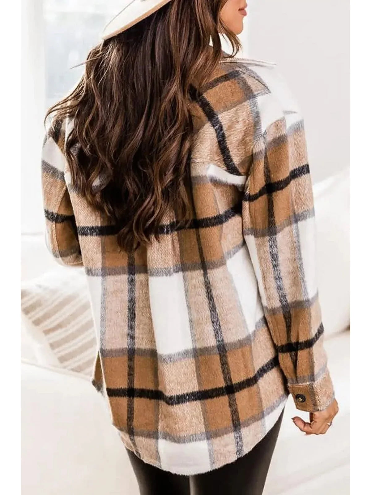 Flannel Shirts for Women Plaid Jackets Long Sleeve Shackets Womens Button down Coats Warm Blouses