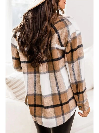 Flannel Shirts for Women Plaid Jackets Long Sleeve Shackets Womens Button down Coats Warm Blouses