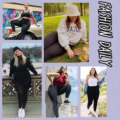 Women'S High Waist Yoga Pants with Pockets plus Size Leggings Tummy Control Workout Yoga Leggings