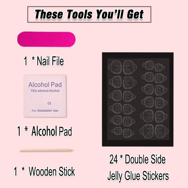 Green Press on Nails Short Medium Square Fake Nails with Fashion Glod Waves Design, Press Ons Artificial Acrylic Full Cover False Stick on Nail for Women Girls Daily Wear Wedding 24Pcs